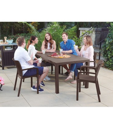 MESA MELODY MARRÓN 160X94 CM