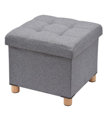PUF ALMACENAJE 38X38CM. PATAS MADERA