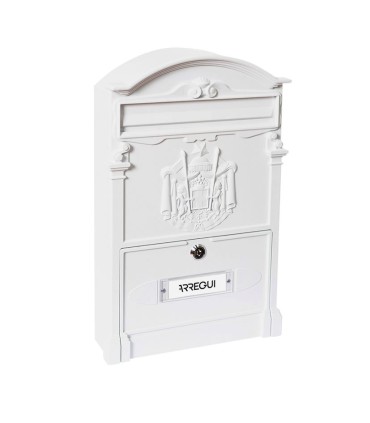 BUZÓN ALUMINIO. RESID.26x9xh42 CM. BLCO.