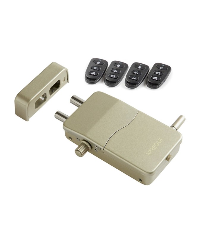 CERRADURA INVISIBLE CON ALARMA. DORADA