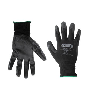 GUANTE NYLON C/RECUBR.NITRILO NEGR. T/10