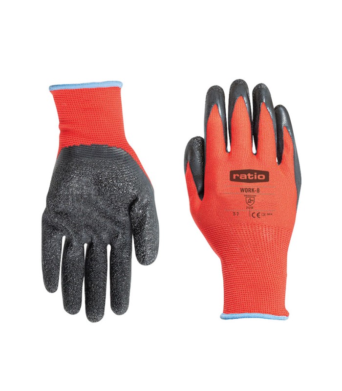 GUANTES PROTECCION WORK8 T.10 ROJO