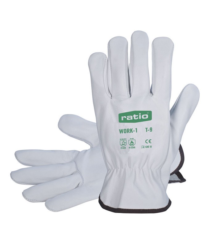 GUANTE PIEL FLOR COLOR BLANCO TALLA 8