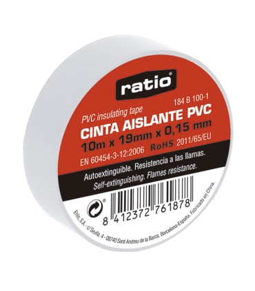 CINTA AISLANTE 19X10M.BLANCA 0,15MM