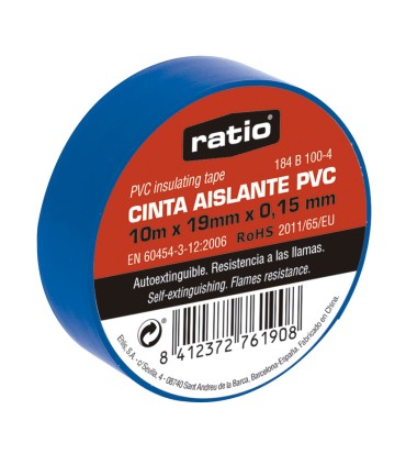 CINTA AISLANTE 19X10M AZUL  0,15MM