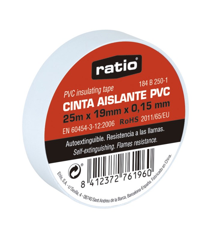 CINTA AISLANTE 19X25M BLANCA  0,15MM