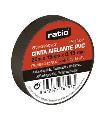 CINTA AISLANTE 19X33M NEGRA  0,15MM