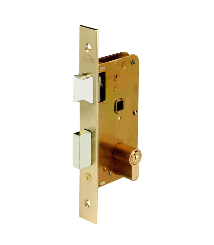 CERRADURA 3100 FRENTE LATONADO 45MM.