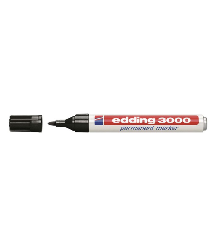MARCADOR PERM.EDDING 3000 NEGRO CJA.10U