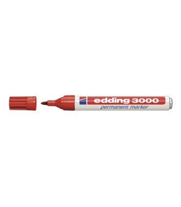 MARCADOR PERM.EDDING 3000 ROJO CJA.10 UD