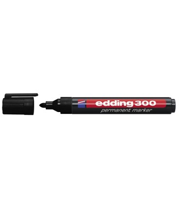 MARCADOR PERM.EDDING 300 NEGRO CJA.10U