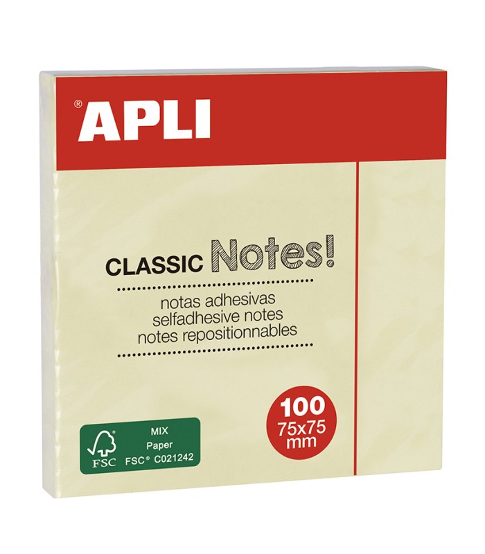 TACO NOTAS ADHES.75X75MM.100 UN. APLI