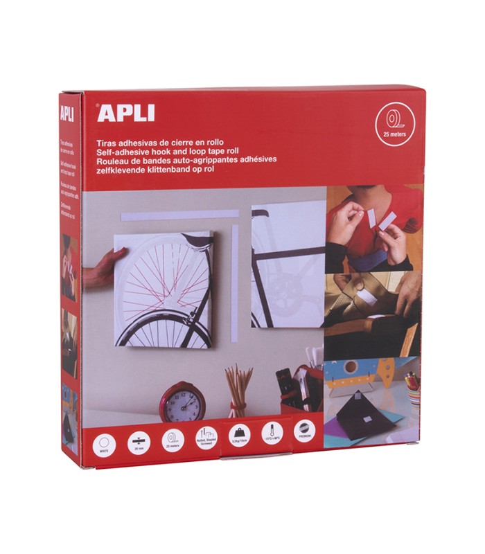 CINTA ADHESIVA TIPO VELCRO 2CM.X25M.BLAN