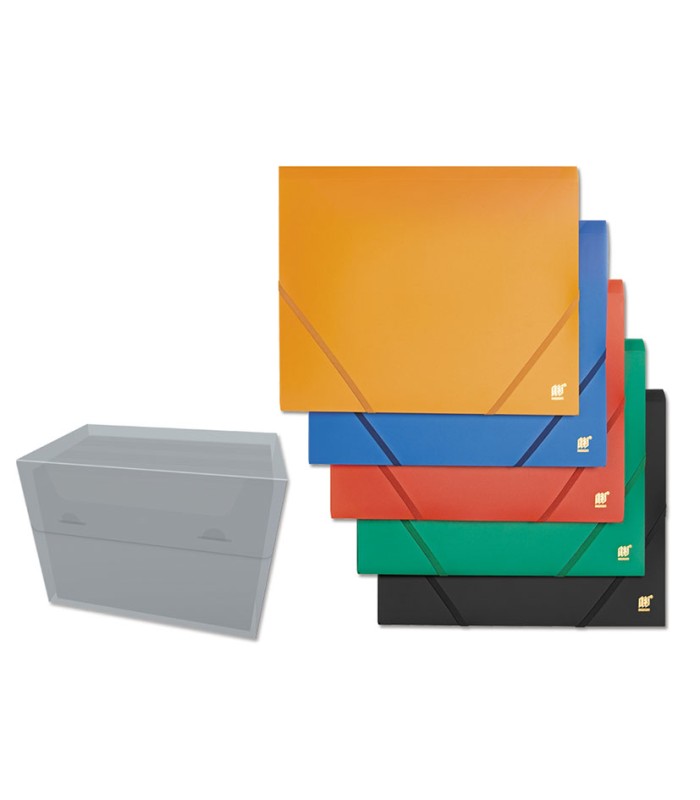 PACK 6 CARPETAS GOMAS /SOLAPA A4 SURT.