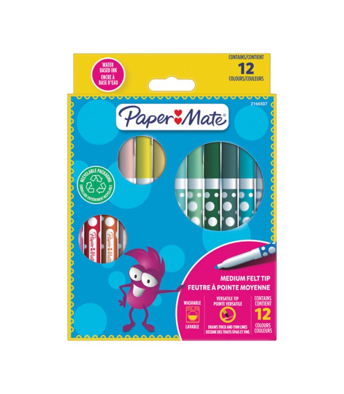 ROTULADORES COLORES PAPER MATE 12 UDS.