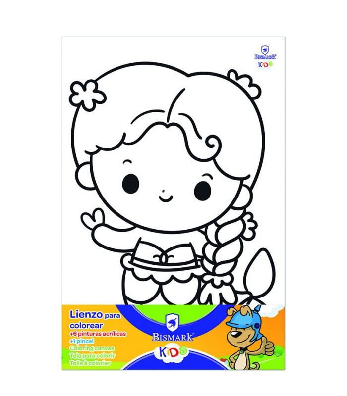 LIENZO COLOR. PINT.ACRILICAS+PINCEL.SURT