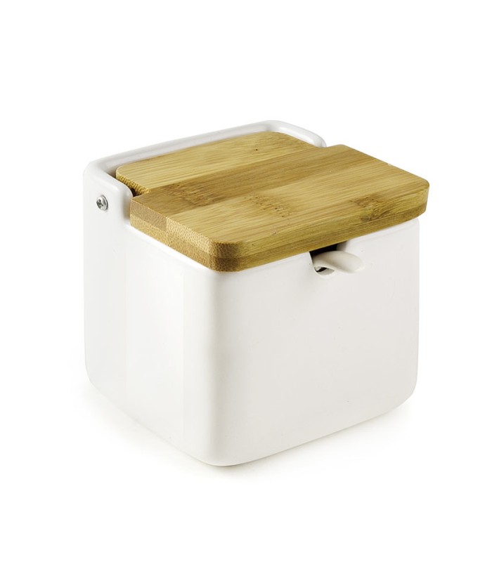 SALERO/AZUCARERO CERAMICA TAPA BAMBOO