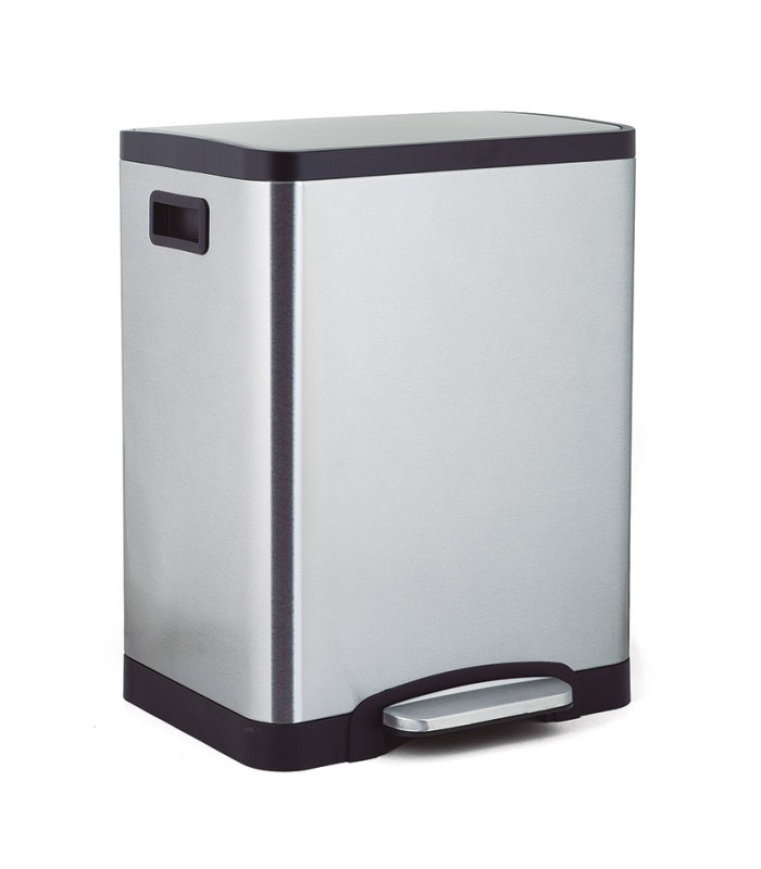 CUBO PEDAL A.INOX. DOBLE 15+15L. HABITEX