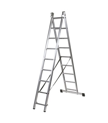 ESCALERA TRANSF. ALUMINIO 2X9 PELDAÑOS