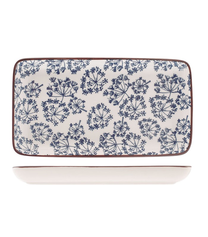 PLATO PORCELANA RECT. SETA 11X20 CM.SURT