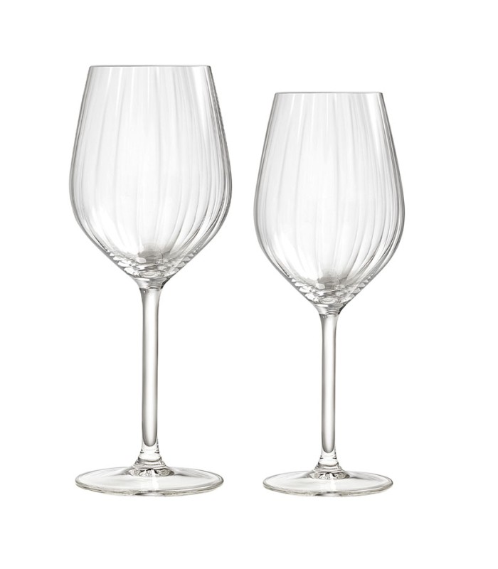 COPAS VIDRIO PLISSE. 6 + 6 UNIDADES