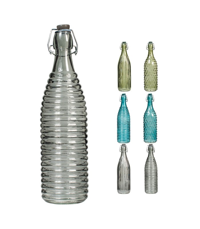 BOTELLA VIDRIO 1 L. JUNGLE COL. SURTIDOS