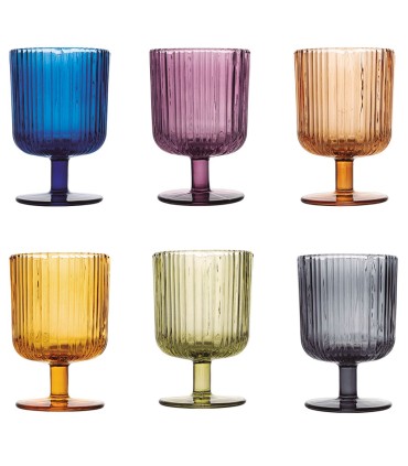 JUEGO 6 COPAS VIDRIO COLOR LYRIC 26 CL.