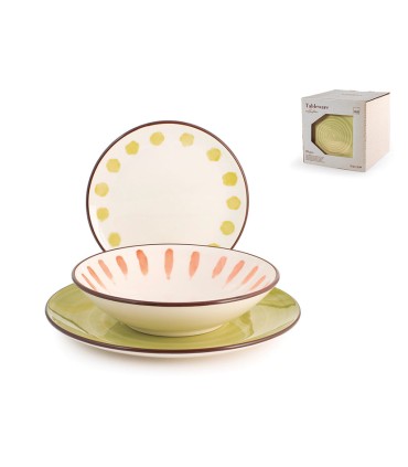 VAJILLA 18 PZAS. STONEWARE PAINT H&H