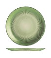 PLATO LLANO VIDRIO GROOVE VERDE 28CM.