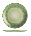 PLATO HONDO VIDRIO GROOVE VERDE 22CM.