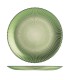 PLATO POSTRE VIDRIO GROOVE VERDE 21CM.