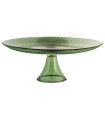 SOPORTE TARTAS VIDRIO GROOVE VERDE 28CM.