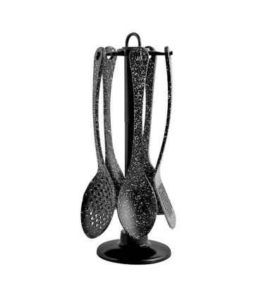 JUEGO 5 UTENSILIOS NILON GRANITO