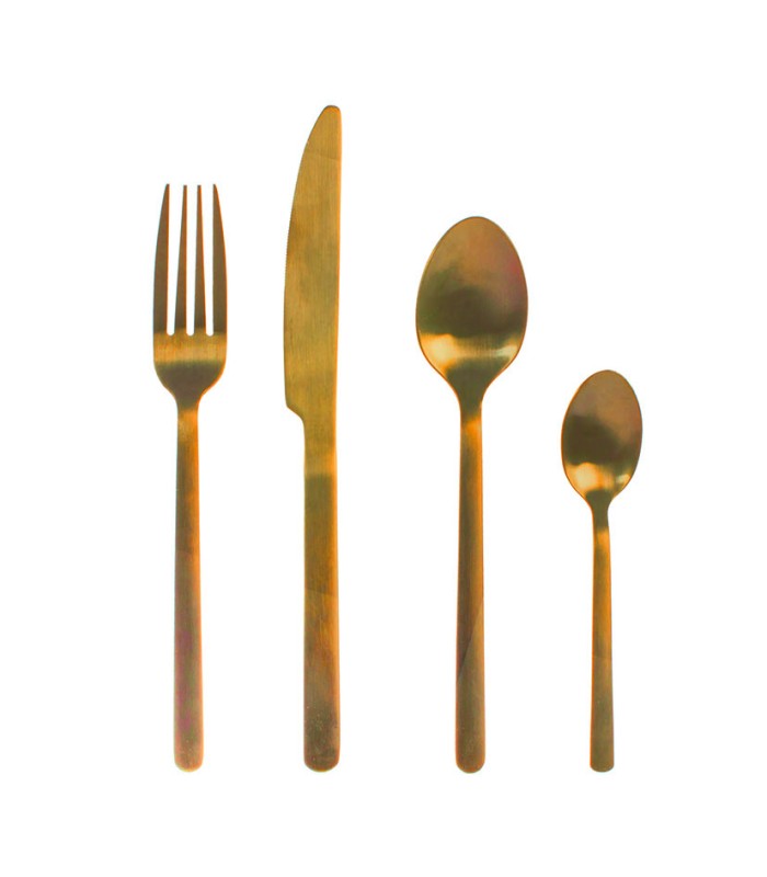 CUBERTERIA INOX.24 PZ. PULSE ORO OPACO