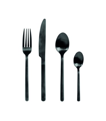 CUBERTERIA INOX.24 PZ. PULSE NEGRO OPACO