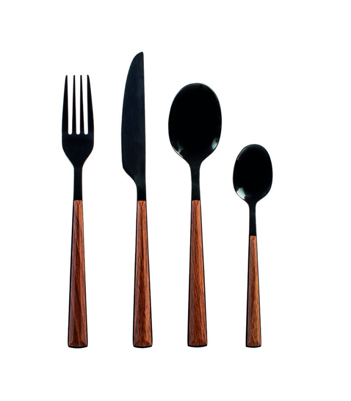 CUBERTERIA INOX.24 PZ.SYLVA NEGRO LUCIDO