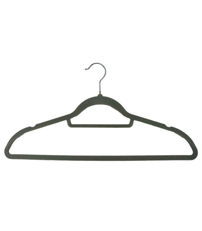 PERCHA TERCIOPELO NEGRA 10 UN. HABITEX