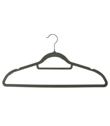 PERCHA TERCIOPELO NEGRA 10 UN. HABITEX