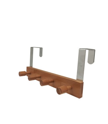 PERCHA BAMBU P/PUERTA 4 GANCHOS HABITEX
