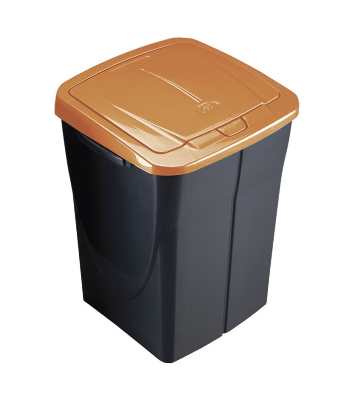 CUBO ECOBIN 45L. CON TAPA NARANJA