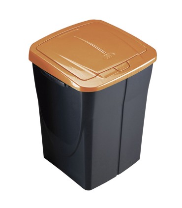 CUBO ECOBIN 45L. CON TAPA NARANJA