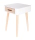 MESITA DE NOCHE BLANCA 1 CAJON MADERA