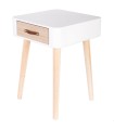 MESITA DE NOCHE BLANCA 1 CAJON MADERA