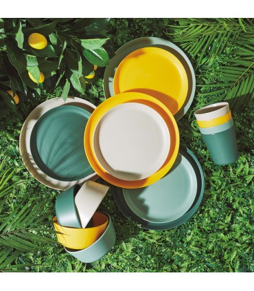 JGO. 24 PLATOS PLAST. 20CM COLORES SURT.