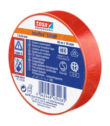 CINTA AIS.TESAFLEX 19X20M.NG.TESA ROJO