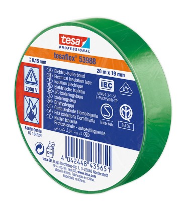 CINTA AIS.TESAFLEX 19X20M.NG.TESA VERDE