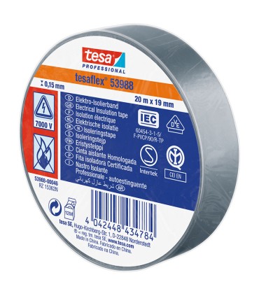 CINTA AIS.TESAFLEX 19X20M.NG.TESA GRIS