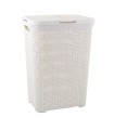 CESTO C/TAPA NATURAL STYLE 40L. BLANCO