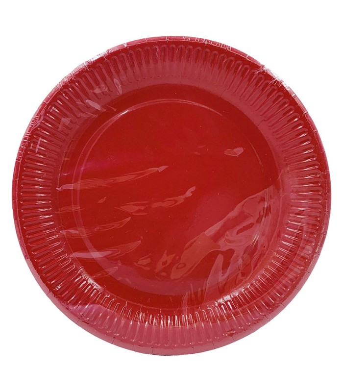 DISPLAY 12 PACKS 12 PLATOS 23CM. ROJO