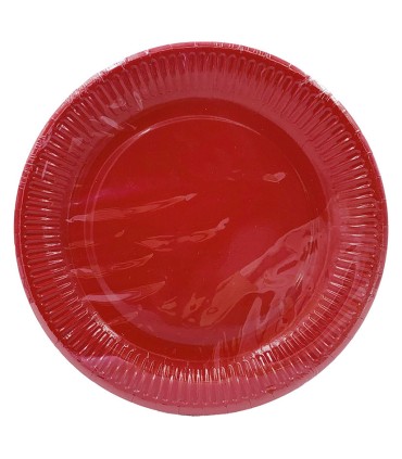 DISPLAY 12 PACKS 12 PLATOS 23CM. ROJO
